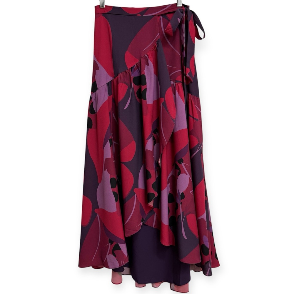 Hutch‎ Anthropologie Tiered Ruffle Printed Wrap Full Maxi Skirt XS